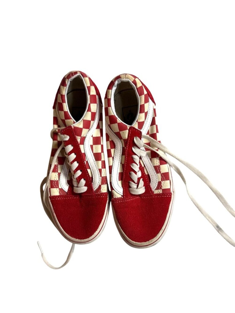 Vans Red & White Checkerboard Old Skool Shoes Size 6 Skate Style